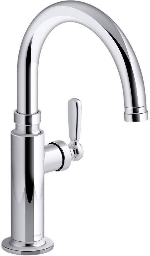 KOHLER® Edalyn™ by Studio McGee Polished Chrome Single-Handle Bar Sink Faucet-0
