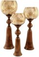 Harp & Finial® Puri Natural Brown/Smoke Medium Candle Holder-1