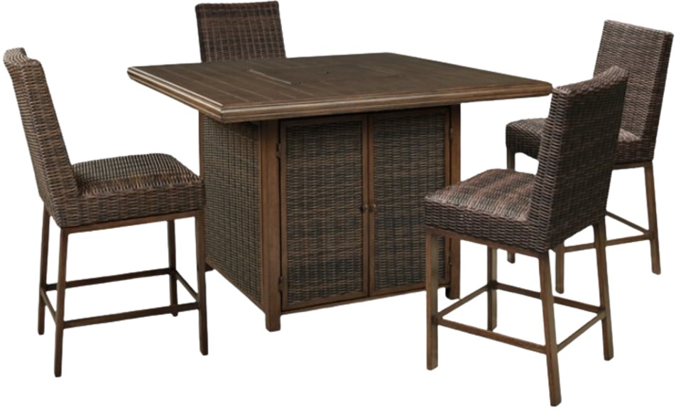 Paradise Trail 5 Piece Outdoor Seating - Medium Brown Paradise Trail 5 Piece Outdoor Seating - Medium Brown
