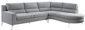Mazin Furniture Bonita 2-Piece Gray Right-Arm Facing Sofa Sectional and Chaise-1