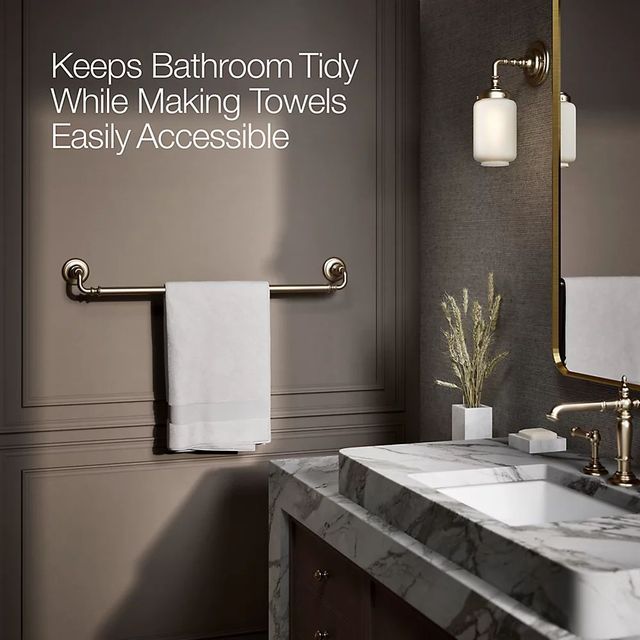 KOHLER® Artifacts® Vibrant Brushed Bronze 30" Towel Bar-3
