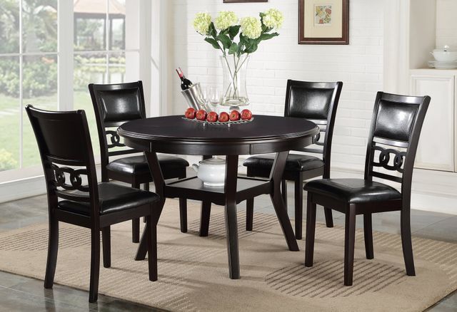 New Classic® Home Furnishings Gia 5-Piece Ebony Round Dining Table Set-0