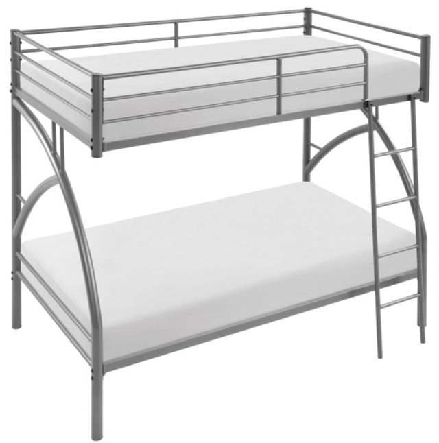 Mazin Furniture Bailey Gray Twin Over Twin Bunk Bed -2