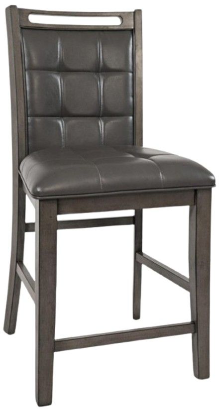 Jofran Inc. Manchester 7-Piece Gray/Warm Wood Square Counter Dining Set-2