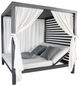 CabanaCoast® Customizable Muse Aluminum Outdoor Cabana Daybed Sling Roof with Black Panel and 2 Curtain-0