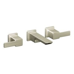 Moen® 90 Degree Brushed Nickel Two-Handle Wall Mount Bathroom Faucet