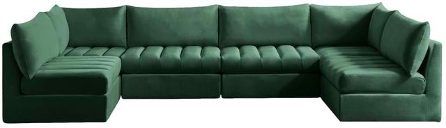 Meridian Furniture Jacob 6-Piece Green Velvet Modular Sectional Set-0