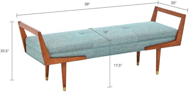 Olliix by INK+IVY Blue/Pecan Boomerang Bench-3