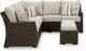 Signature Design by Ashley® Brook Ranch Set of 3 Brown Outdoor Sofa Sectional/Bench with Cushion-1