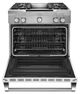 KitchenAid® Commercial Style 36" Pro Style Dual Fuel Range-Imperial White-1
