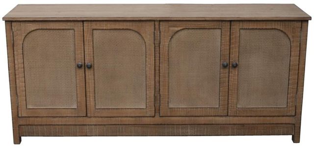 Nest Home Collections Blake Antique Natural/Rattan Four-Door Cabinet-0