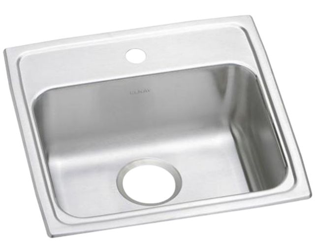 Elkay Lustertone® Classic Lustruous Satin 19" x 18" 1-Hole Single Bowl Drop-in ADA Sink-0