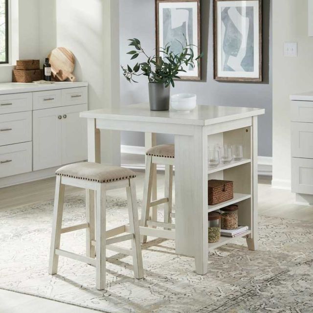 Liberty Furniture Brook Creek 3-Piece White Counter Set-1