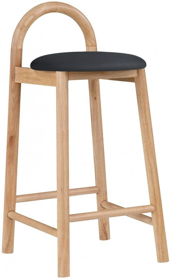 Meridian Furniture Calvin Black/Natural Vegan Leather Counter Stool-0