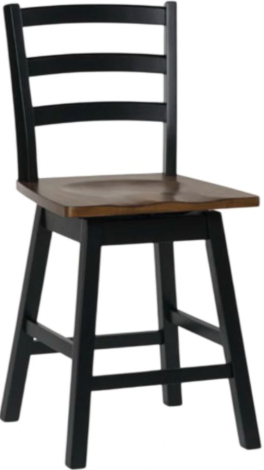 Signature Design by Ashley® Wildenauer 2-Piece Black/Brown Swivel Stool-0