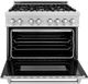 ZLINE Legacy 36" Satin Stainless Steel Pro Style Dual Fuel Range with Gas Cooktop, Electric Convection Oven and 6 Brass Burners-2