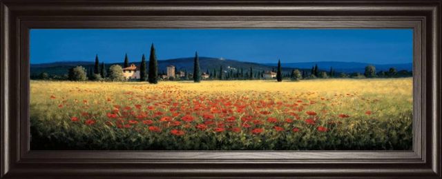 Classy Art Tuscan Panorama-Poppies by David Short Wall Art-0