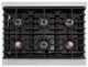 ZLINE Autograph Edition Paramount 36" 5.2 Cu. Ft. Satin Stainless Steel Gas Range with 6 Burner DuoPro™ Cooktop and Convection Gas Oven with White Matte Door and Polished Gold Accents-2