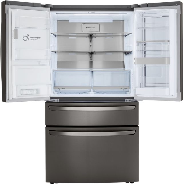 LG 36" 22.5 Cu. Ft. PrintProof™ Black Stainless Steel Smart Wi-Fi Enabled Counter Depth French Door Refrigerator with CraftIce™-1