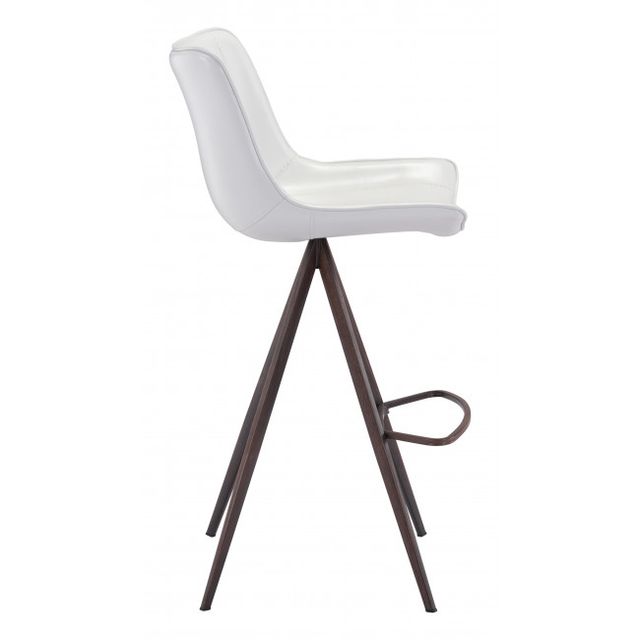 Zuo® Modern Aki White/Walnut Bar Chair-1