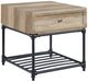 ACME Furniture Brantley II Oak End Table with Sandy Black Base-0