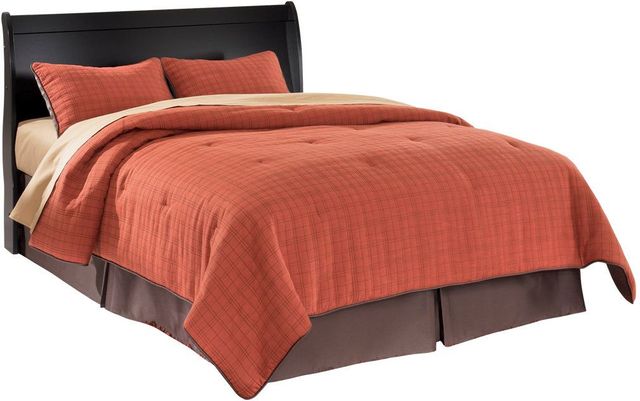 Signature Design by Ashley® Huey Vineyard 2-Piece Black King Sleigh Headboard Set-1