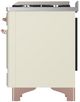 Ilve® Majestic III 36" Antique White Pro Style Dual Fuel Natural Gas Range with Solid Door and Copper Trim-4