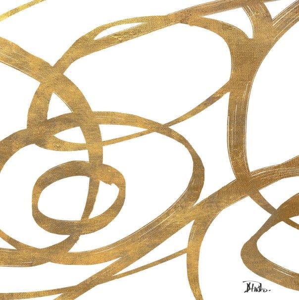 Classy Art Golden Swirls Square I by Patricia Pinto Wall Art-0