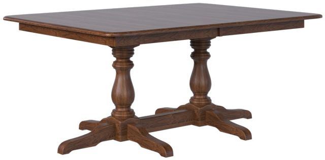 Country View Woodworking Customizable Harwich 42" Sap Cherry Top Dining Table with 2-Leaves and Brown Maple Base-0