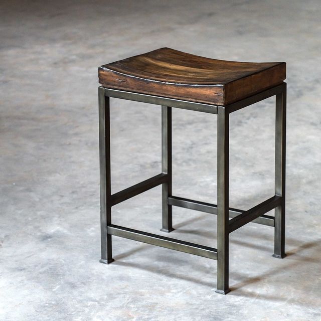 Uttermost® Beck Dark Walnut Counter Stool-1