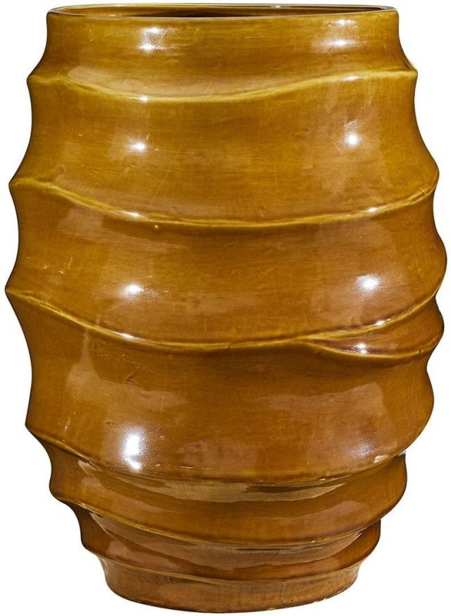 Uttermost® Canyon Wave Light Honey Glaze Planter-4