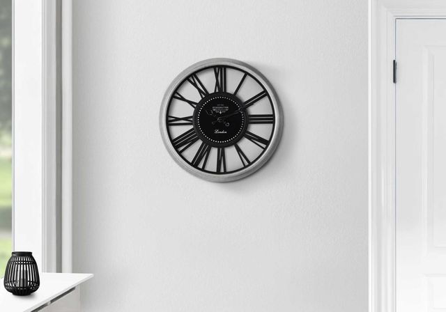 Monarch Specialties Inc. Black/Silver 16" Wall Clock-2