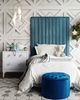 TOV Furniture Queen Navy Velvet Storage Ottoman-3