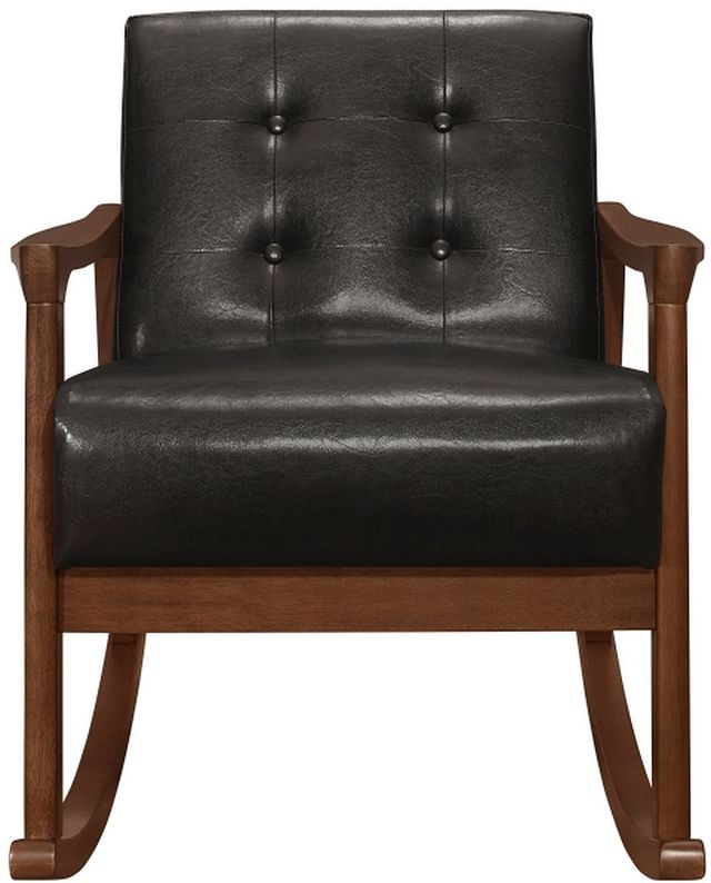 Mazin Furniture Auden Dark Brown Upholstered Rocking Chair-1