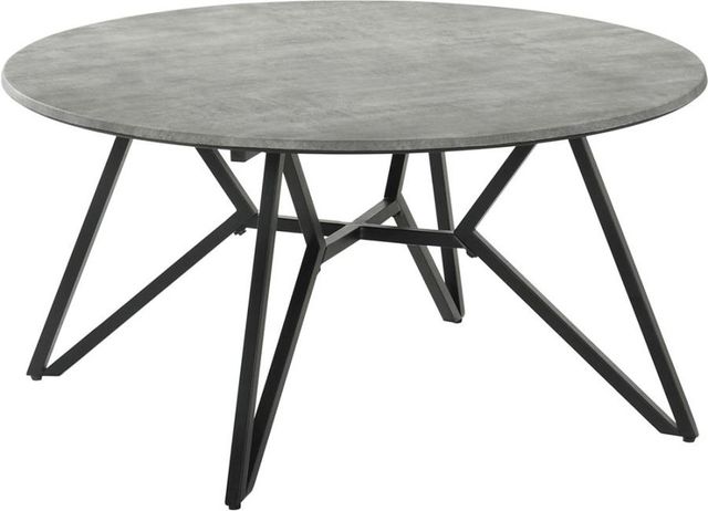 Coaster® Hadi Cement Coffee Table with Gunmetal Hairpin Leg-0
