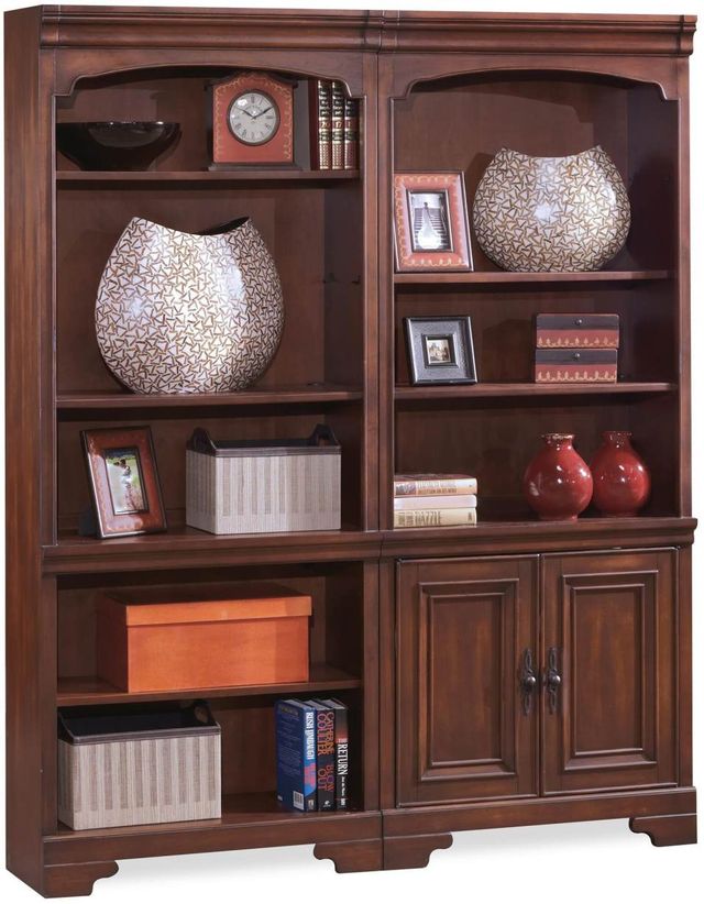 Aspenhome® Richmond Brown Burgundy Open Bookcases-2