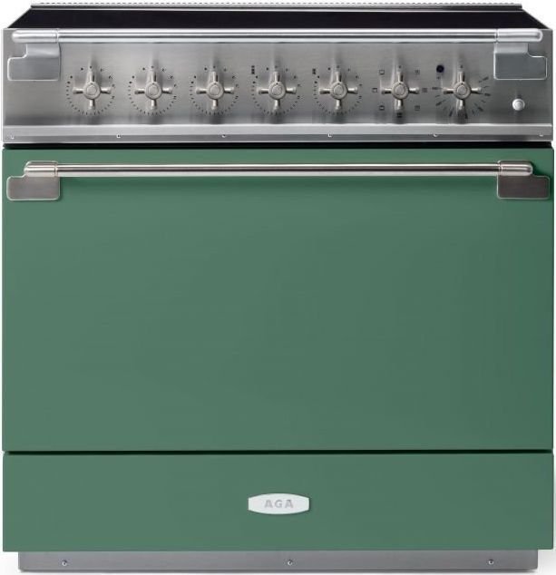 AGA™ Elise 36" Stainless Steel Pro Style Induction Range with Mineral Green Door-0