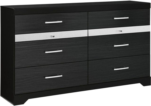 Signature Design by Ashley® Starberry 3-Piece Black King Storage Panel Bed Set-2