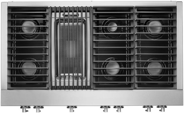 JennAir® NOIR™ 48" Stainless Steel Natural Gas Rangetop-2