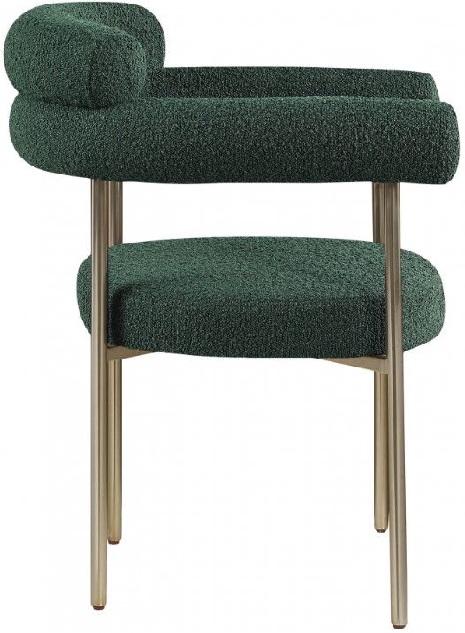 Meridian Furniture Blake Green/Brushed Brass Dining Arm Chair-2