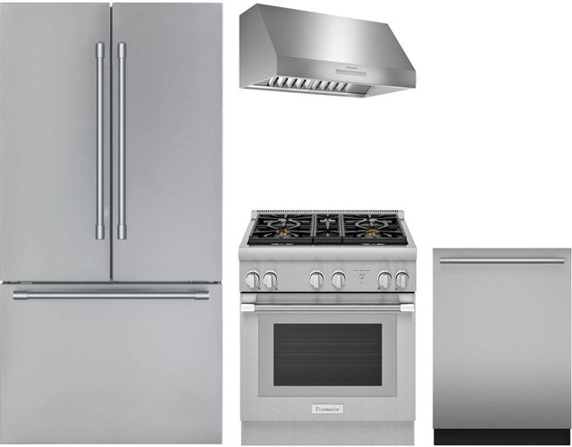 Thermador® 4 Piece Stainless Steel Dual Fuel Kitchen Package-0