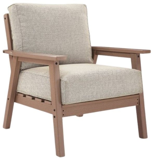 Signature Design by Ashley® Grover Beach 2-Piece Beige/Driftwood Plastic/Fabric Outdoor Lounge Chair-2