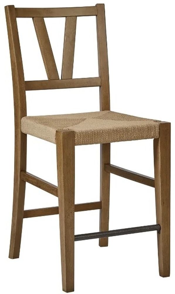 Bernards Tarrington Almond Counter Slat Black Chair-4