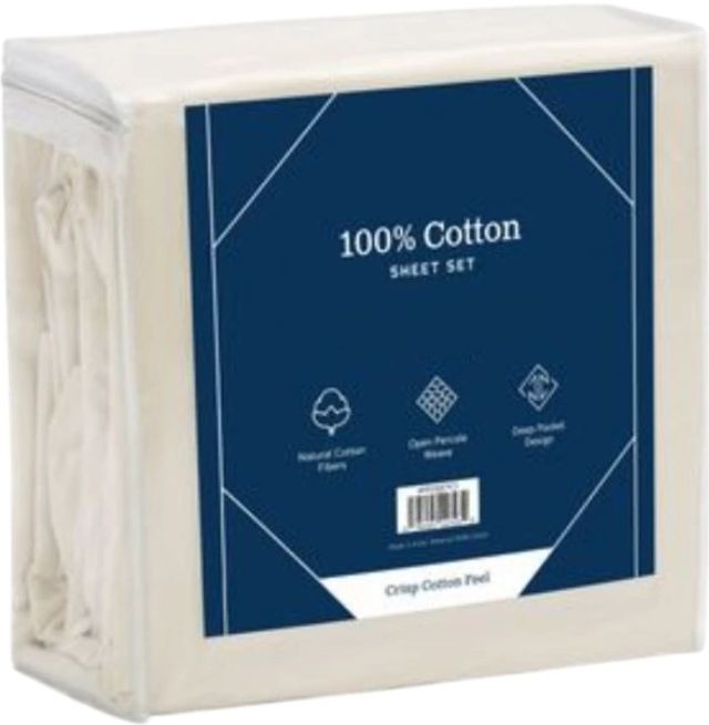 Weekender™ 4-Piece Cream Cotton King Sheet Set-0