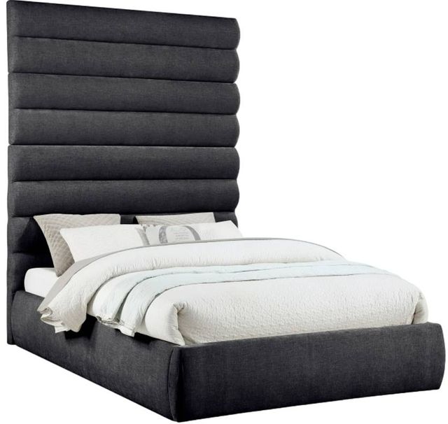 Meridian Furniture Adam Black 89" Queen Upholstered Panel Bed-0