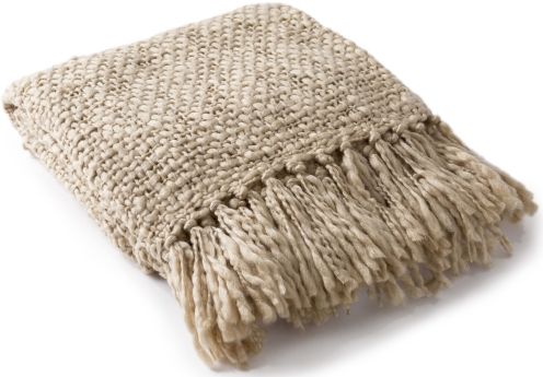 Surya Tobias Ivory 51"x71" Throw Blanket-1