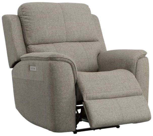 Flexsteel® Henry Fog Gray Power Recliner with Power Headrest and Lumbar-1