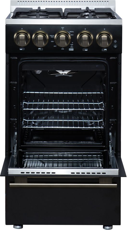 FORNO® Lamazze Alta Qualita 20" Black Freestanding Gas Range-4