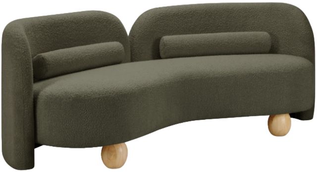 Meridian Furniture Daphne Olive Boucle Fabric Sofa-0
