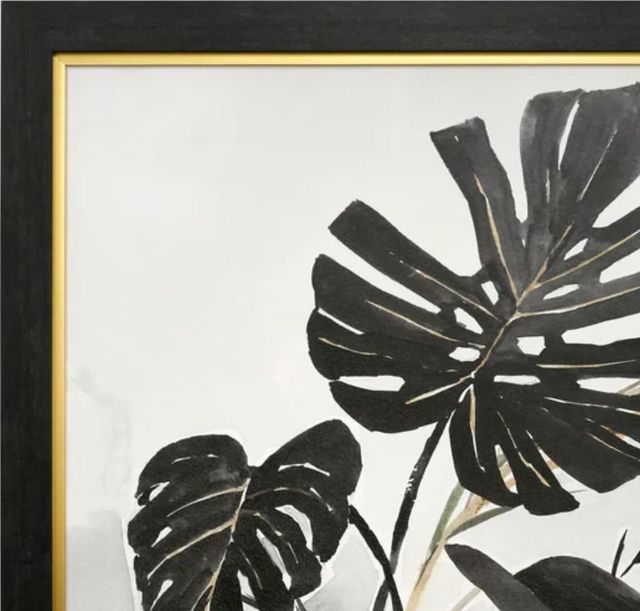 StyleCraft Oasis Palms II Black/Light Gray Framed Print-1